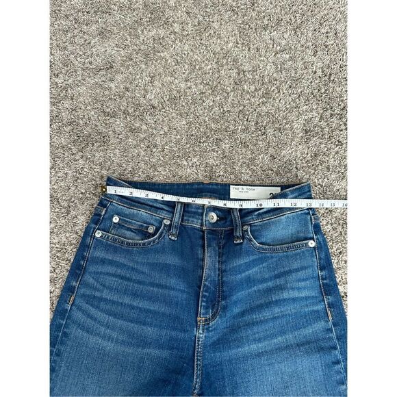 Rag & Bone Bella Slit Hem Wide Leg Flare Denim Jeans Topaz High Rise Boho Sz 26 - Picture 8 of 11